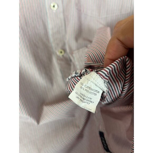 Van Heusen Originals Classic fit Pin striped button down Shirt Mens M 15-15.5 - Picture 4 of 11